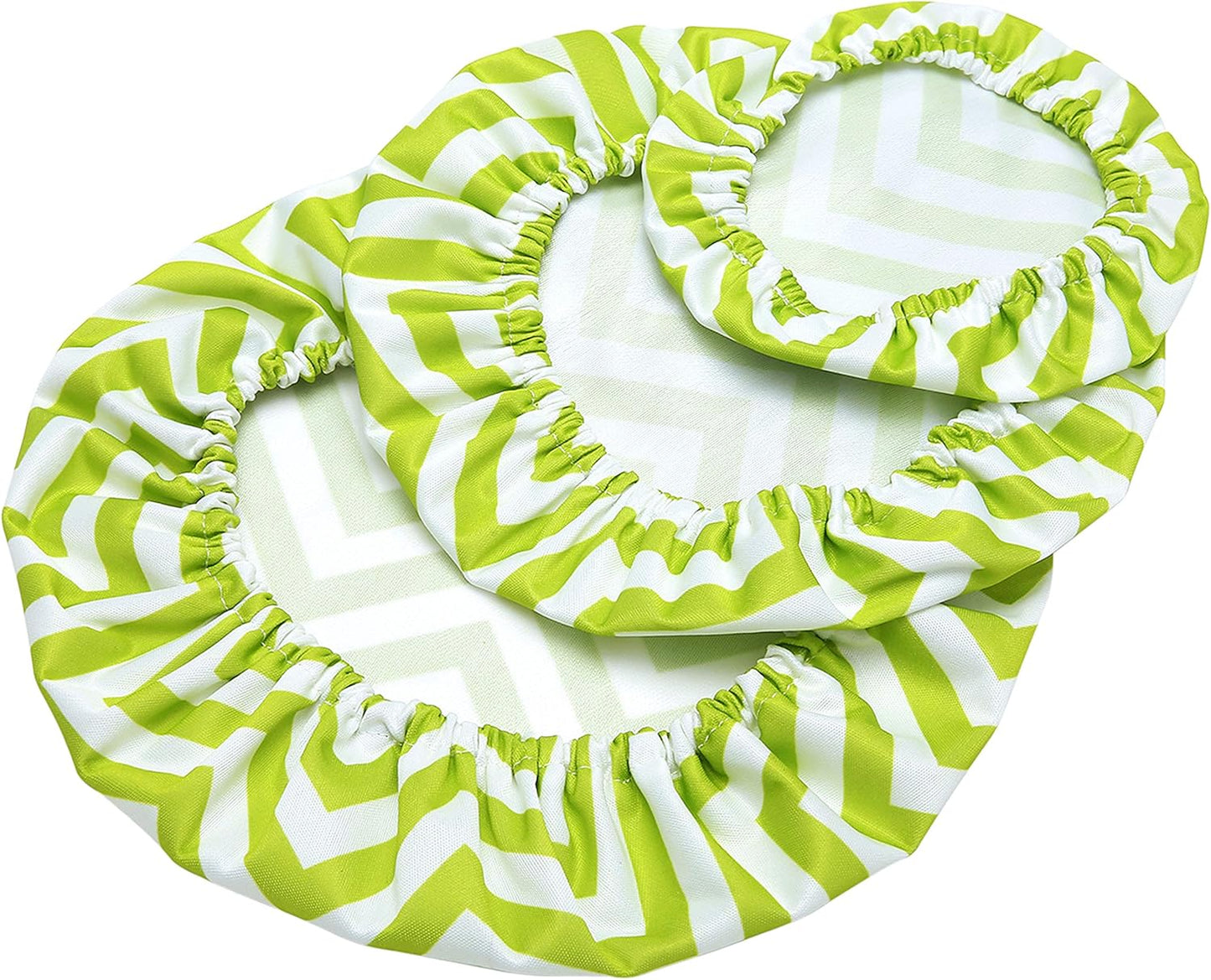 Wegreeco Reusable Bowl Covers - Set of 3,Chevron Green