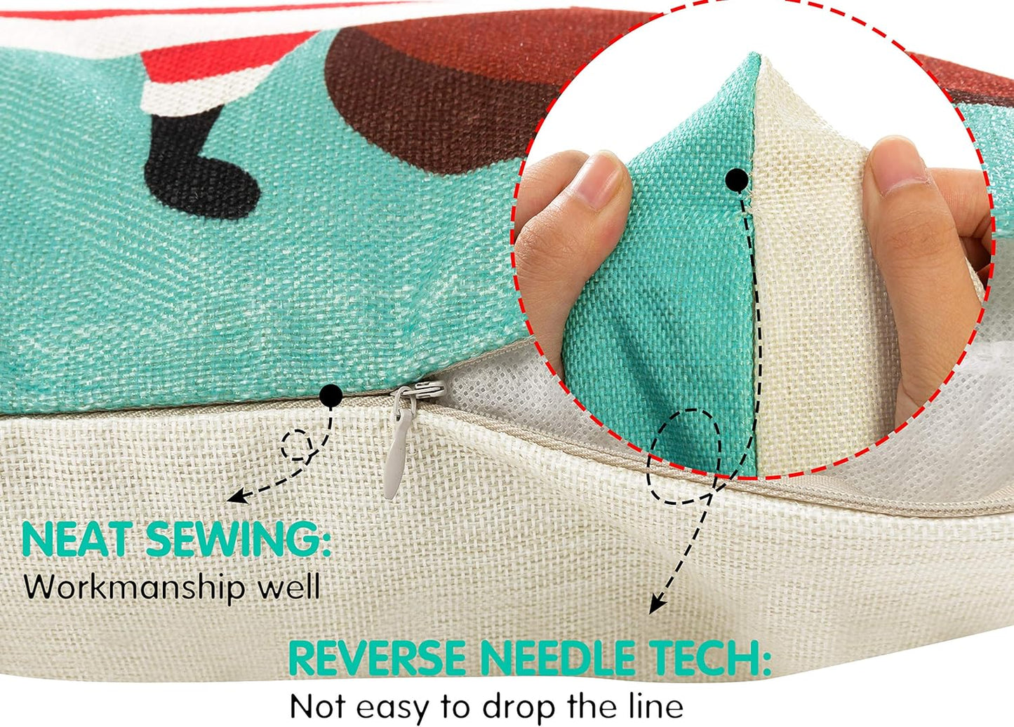 Christmas Pillow Covers 18x18 Set of 4 Christmas Pillow Covers Colorful Christmas Pillow Covers Cartoon Linen Tree Snowman Reindeer Snow Pillow Case for Sofa