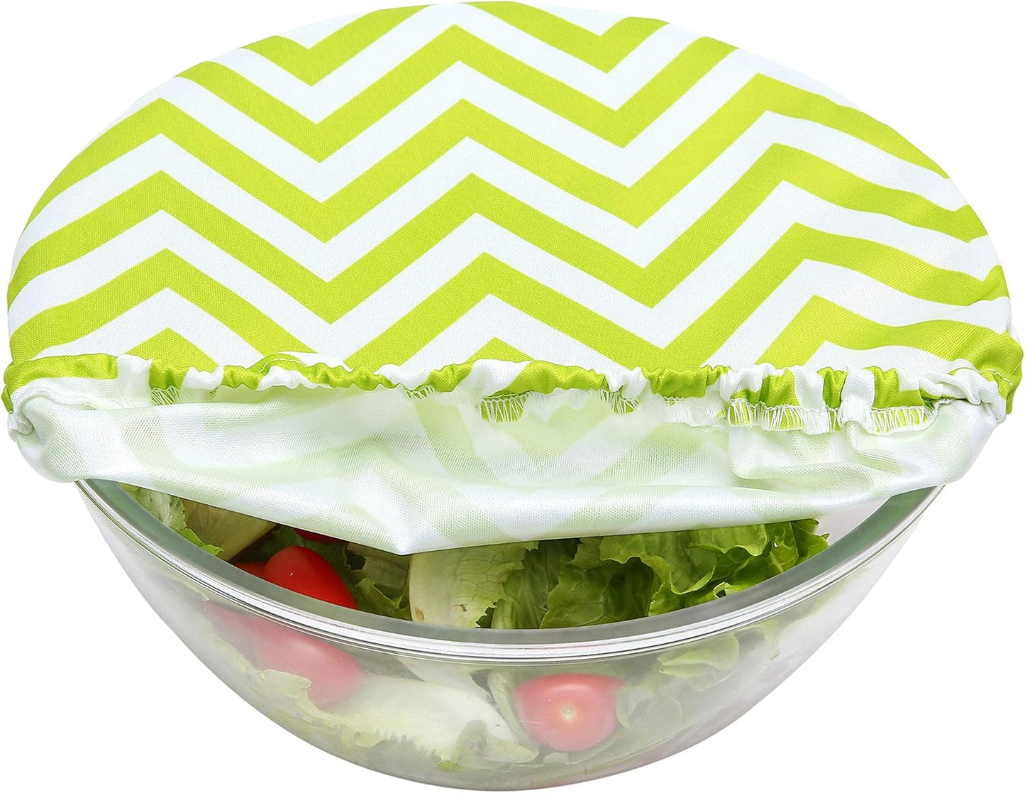 Wegreeco Reusable Bowl Covers - Set of 3,Chevron Green