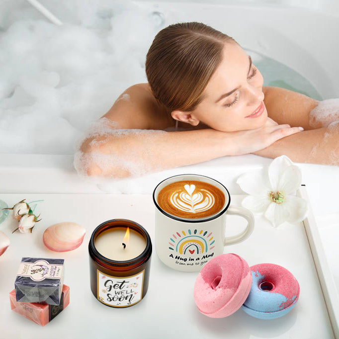 Sleep Relaxation Spa Bath Gift Set – Calming Self Care Package for Women | Lavender Aromatherapy