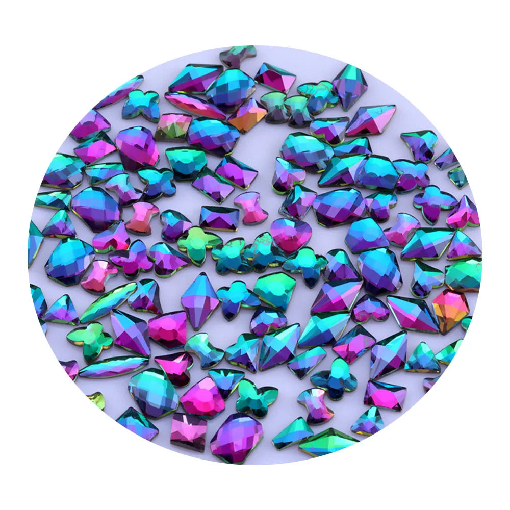 Mixed Shaped Rhinestone Crystals for Nail Art | Glitter Manicure Decorations