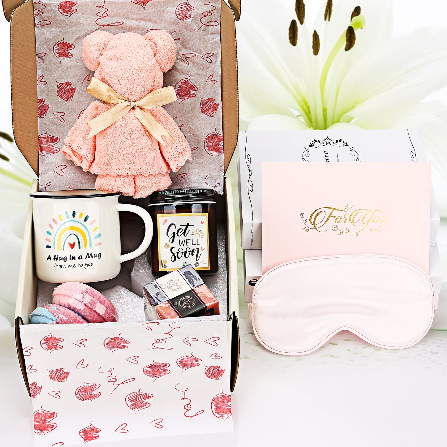 Sleep Relaxation Spa Bath Gift Set – Calming Self Care Package for Women | Lavender Aromatherapy