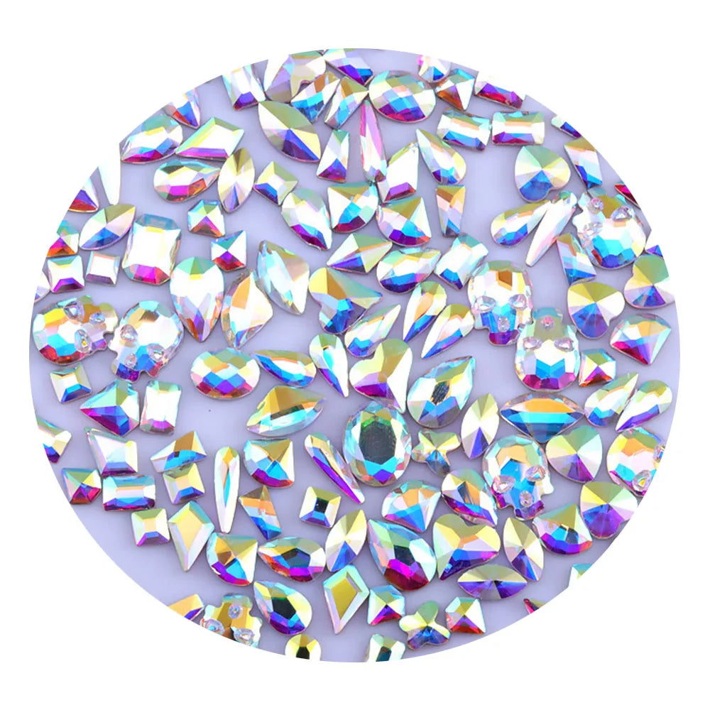 Mixed Shaped Rhinestone Crystals for Nail Art | Glitter Manicure Decorations