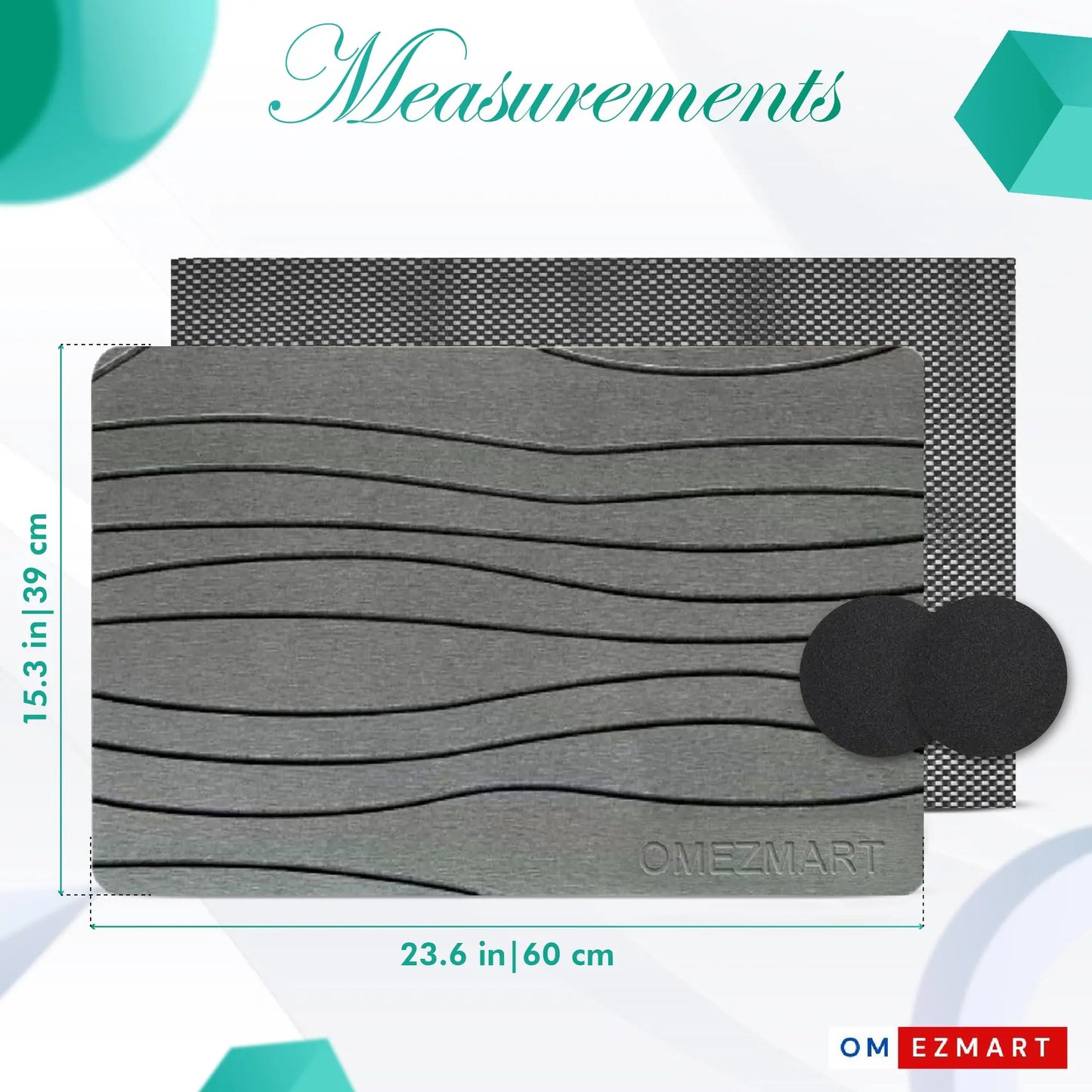 OMEZMART Stone Bath Mat | Natural, Non-Slip Bathroom Mat | Eco-Friendly Design OMEZMART