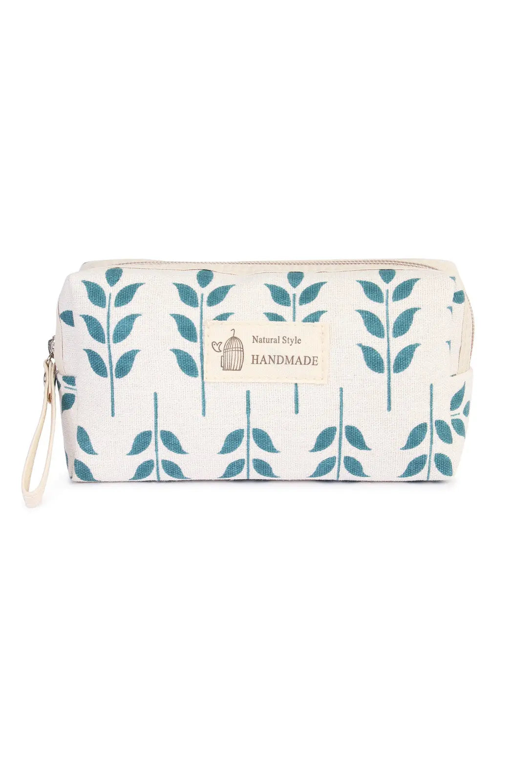 Blue Leaf Art Cosmetic Pouch Riah Fashion