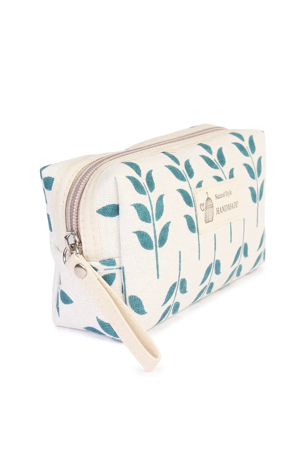 Blue Leaf Art Cosmetic Pouch Riah Fashion
