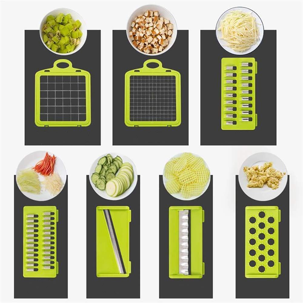 Vegetable Chopper Mandoline Slicer Cutter Chopper and Grater 12 in 1 Vegetable Slicer Cheese Slicer Onion Chopper Black