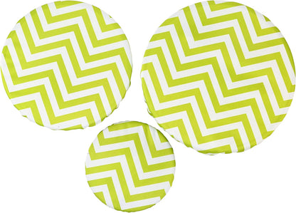 Wegreeco Reusable Bowl Covers - Set of 3,Chevron Green