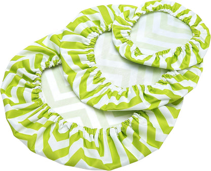 Wegreeco Reusable Bowl Covers - Set of 3,Chevron Green