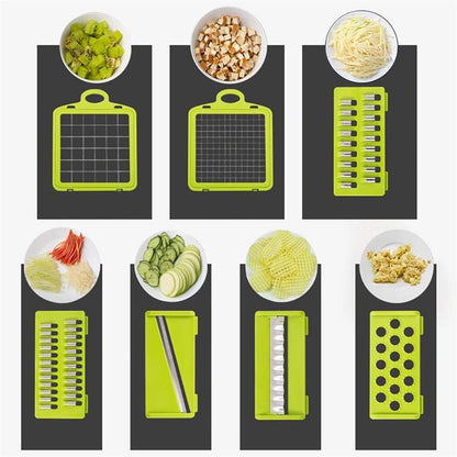 Vegetable Chopper Mandoline Slicer Cutter Chopper and Grater 12 in 1 Vegetable Slicer Cheese Slicer Onion Chopper Black